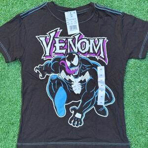 MARVEL Venom Crop T Shirt Black Tee New With Tag
